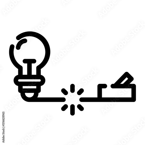 electrical system- disconnected cut line icon