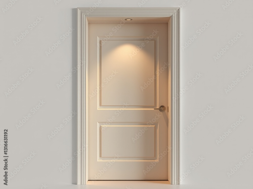 Reflective Doorway - Layered Depth, Hemp Fabric, Beige & Taupe Reflective Doorway - Layered Depth, Hemp Fabric, Beige & Taupe