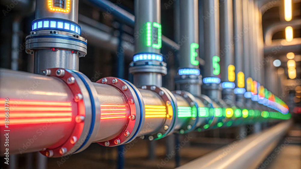 Obraz premium Energy industry infrastructure innovative pipeline systems in modern facilities