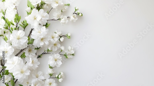 Elegant White Flower Arrangement on Minimalist Background