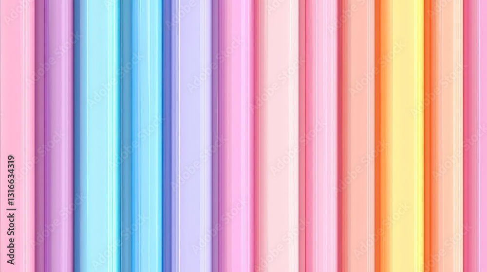 Obraz premium Vertical Stripes in Soft Pastel Colors for Creative Backgrounds