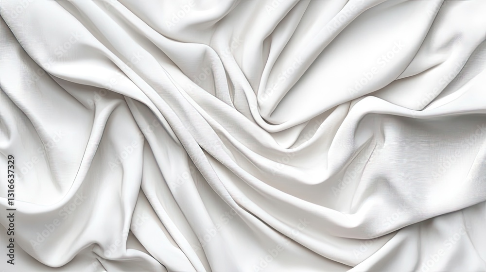 Obraz premium Smooth and Soft White Fabric Draped Elegantly for Background Use