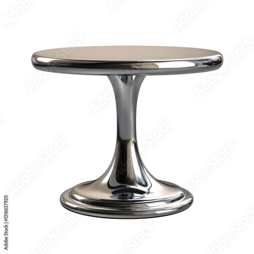 Chrome Pedestal Table for Studio Shot.