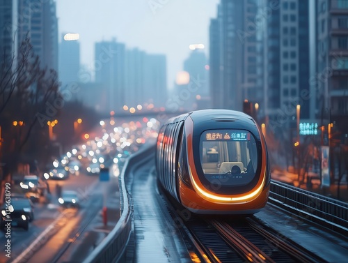 A city implementing AIdriven public transportation systems to reduce traffic congestion, Smart Transportation, Connected and intelligent