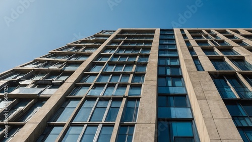 sloped architecture with blue sky 