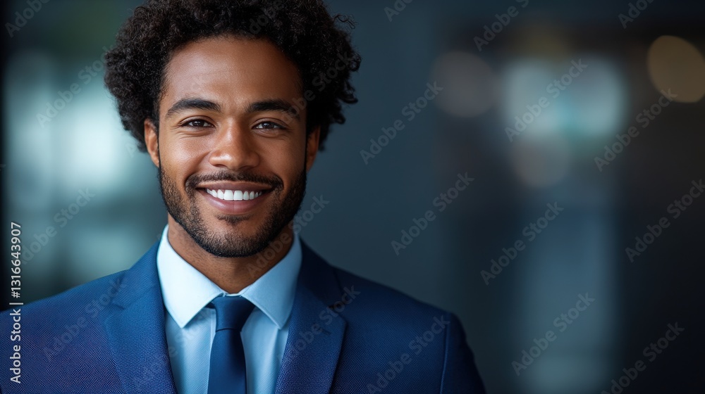 Man in a blue suit, presenting a professional appearance. Man in a blue suit, presenting a professional appearance.