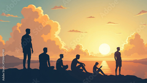 Contemplative Individuals Pondering Profound Questions of Life, Purpose, and Personal Growth in Reflective Solitude
