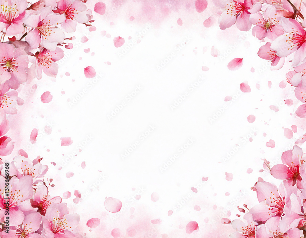 watercolor cherry blossom wreath on a white background. Delicate pink petals capture spring’s beauty. Perfect for cards, weddings, and Mother’s Day. watercolor cherry blossom wreath on a white background. Delicate pink petals capture spring’s beauty. Perfect for cards, weddings, and Mother’s Day.