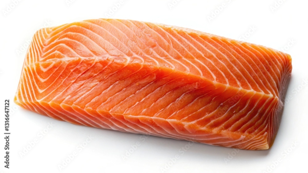 A vibrant, fresh salmon fillet, showcasing its rich, orange hue and delicate, layered texture, ready for culinary creation. A vibrant, fresh salmon fillet, showcasing its rich, orange hue and delicate, layered texture, ready for culinary creation.