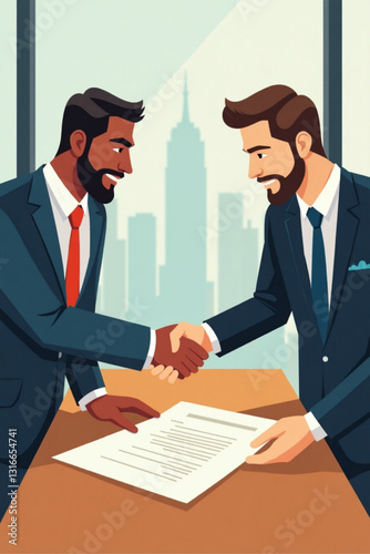 Startup Founders Signing a Formal Contract to Establish Their New Business Venture