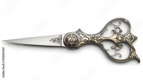 Intricate Ornate Scissors: A Detailed Product Shot AI Generated photo
