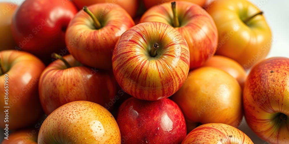 Freshly Picked Apples, Wet and Shiny Freshly Picked Apples, Wet and Shiny