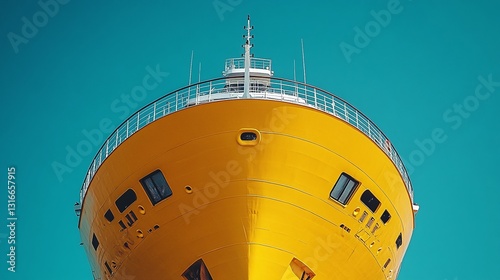 yellow cruise ship, transport ship