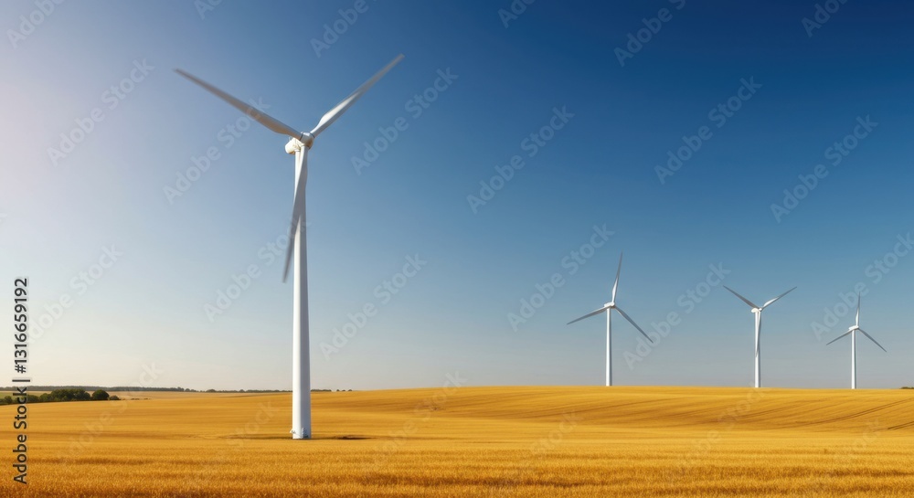 Wind Turbines on the Horizon: Renewable and Sustainable Energy in Rural Farm Landscape – Clean Energy and Eco-Friendly Power Generation Wind Turbines on the Horizon: Renewable and Sustainable Energy in Rural Farm Landscape – Clean Energy and Eco-Friendly Power Generation