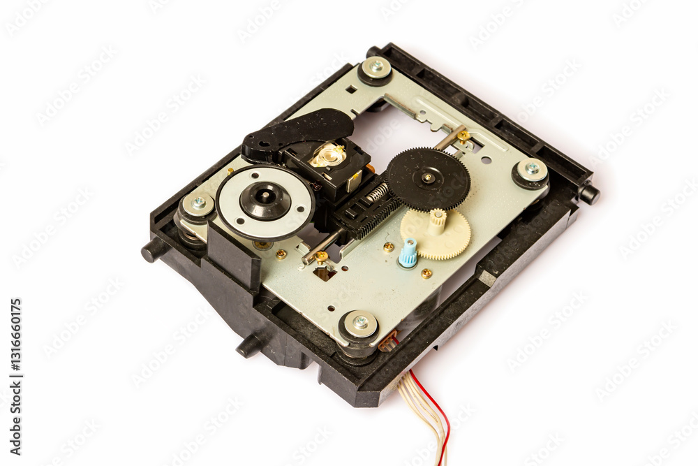 An electronic board with radio components, connectors, slots and a processor chip from an electronic CD reader, An electronic board with radio components, connectors, slots and a processor chip from an electronic CD reader,