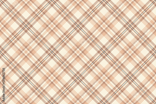 Elegant beige and brown diagonal plaid pattern. Perfect for textile design, wallpaper, packaging, or website backgrounds.  This subtle yet sophisticated texture evokes feelings of warmth and comfort.