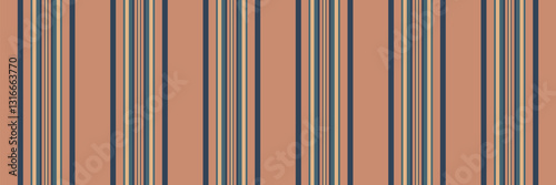 Scrapbooking textile pattern texture, interior seamless fabric stripe. Youth background vector vertical lines in blue and orange colors.