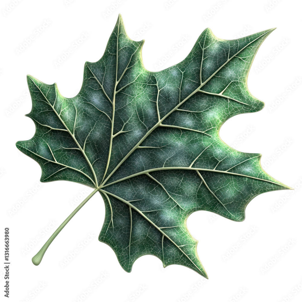 Fototapeta premium Green Maple Leaf Detail for Nature Close-up.