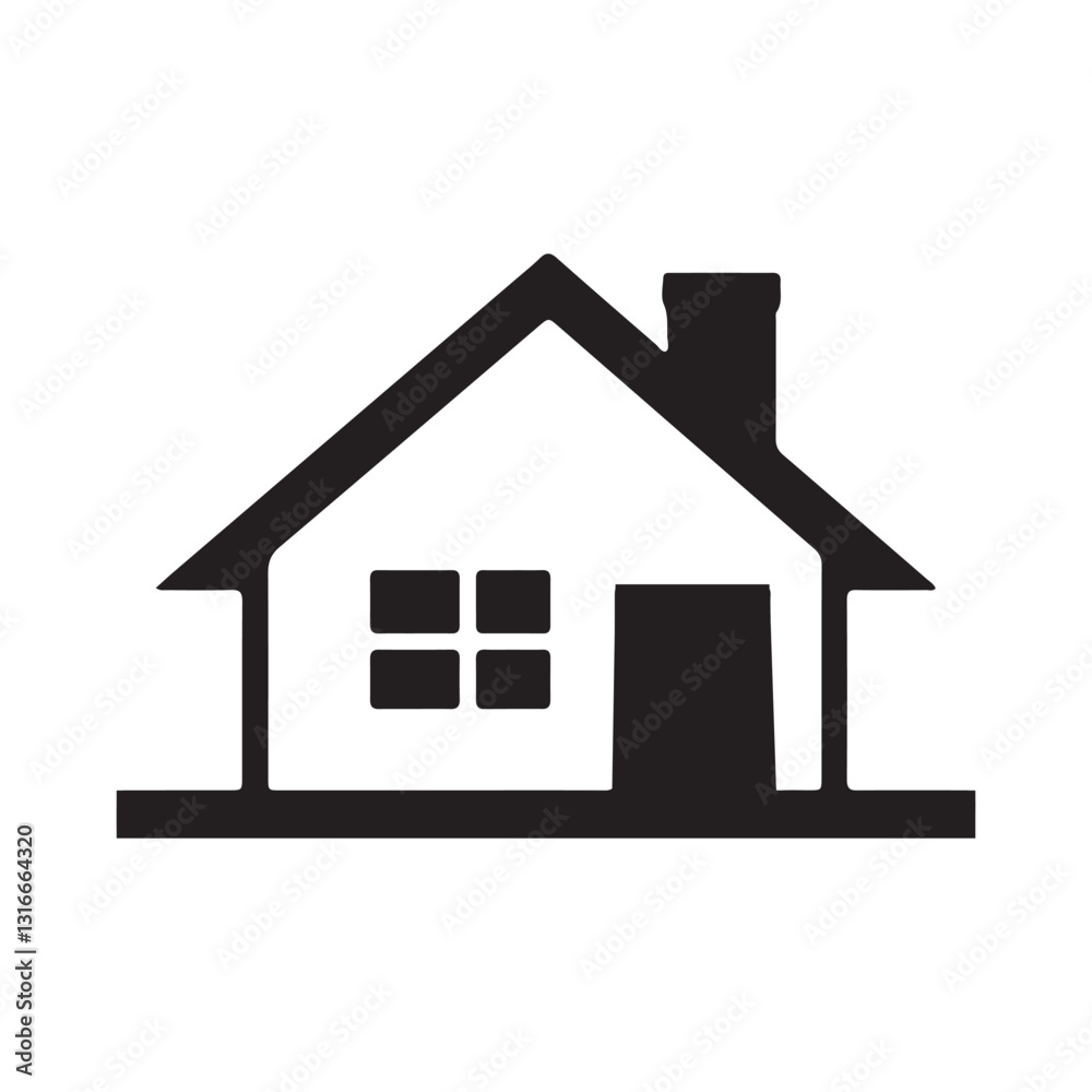 Abstract Vector House Silhouette Icon or Logo Design Template Abstract Vector House Silhouette Icon or Logo Design Template