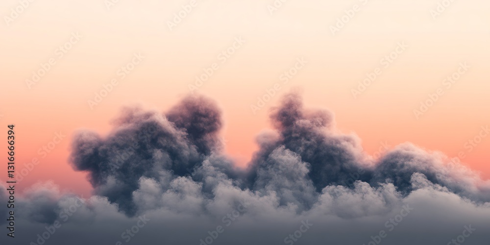 Obraz premium Dark clouds sunset sky landscape