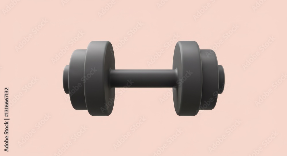 Clean Stylized Dumbbell Icon with Round Weights Clean Stylized Dumbbell Icon with Round Weights