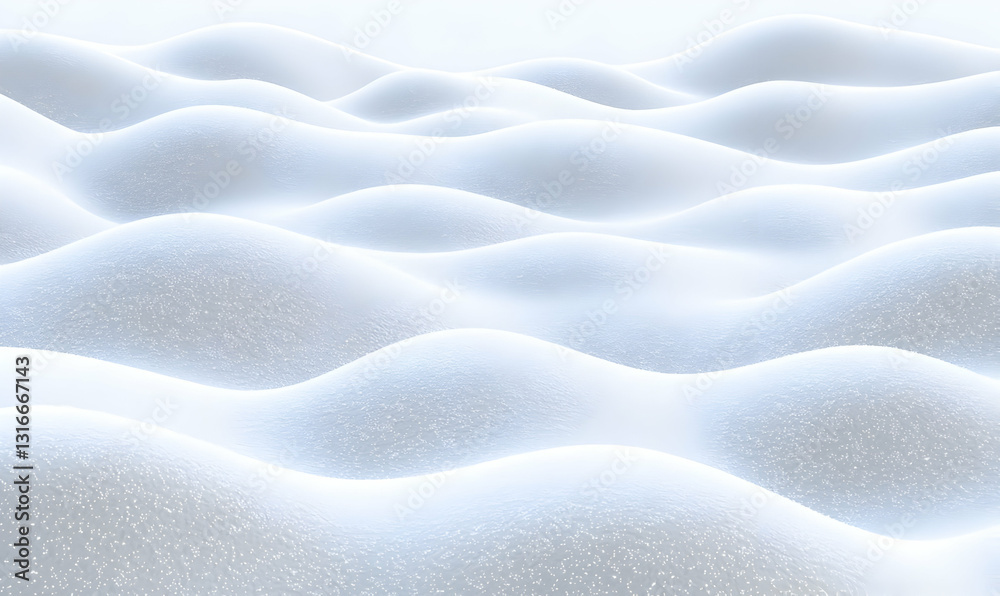 Obraz premium Serene Winter Landscape with Soft Hills of Fresh Snow