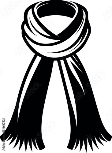 Scarves vector silhouette line art 
