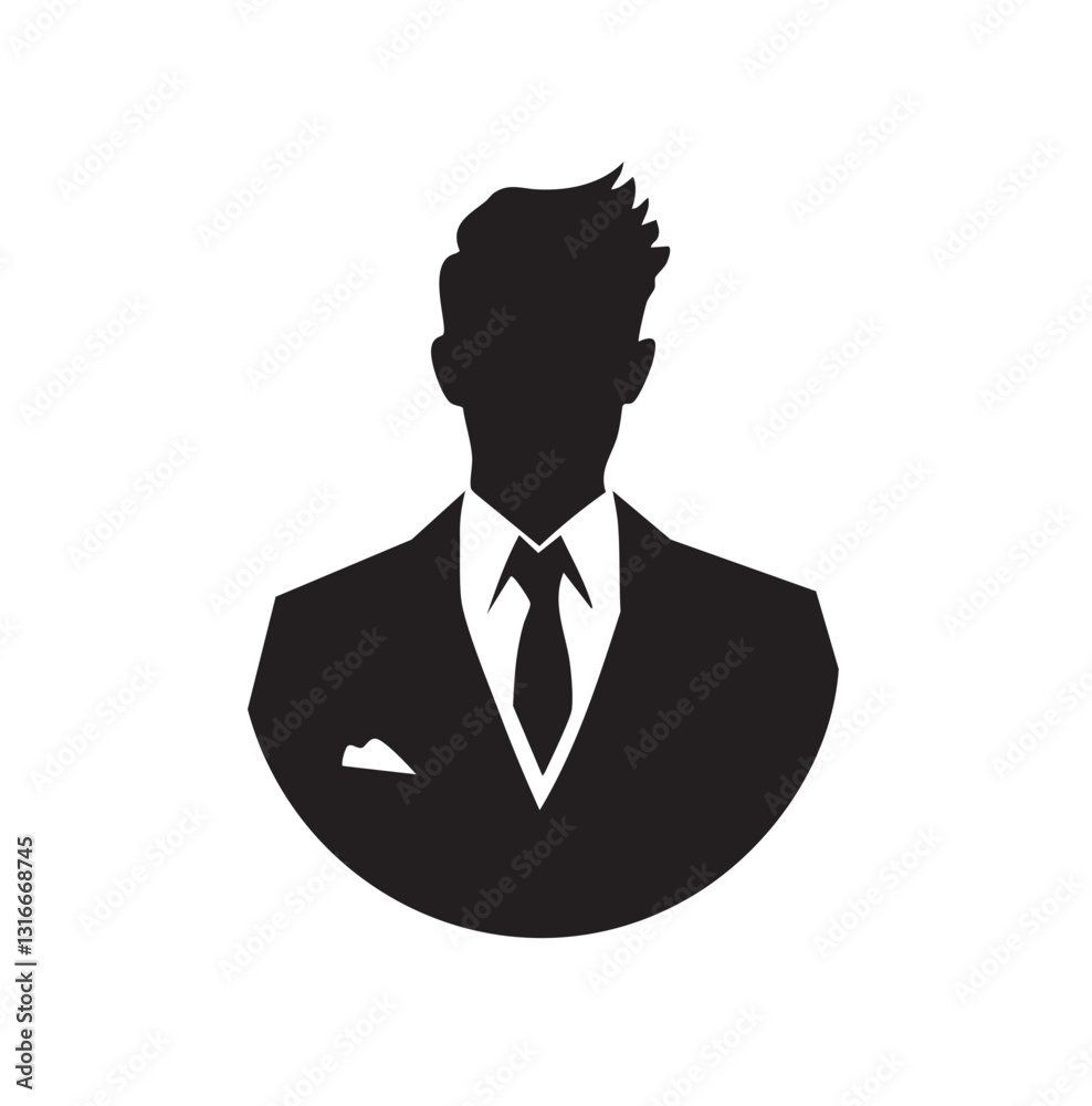 Businessman Avatar Silhouette vector icon Businessman Avatar Silhouette vector icon