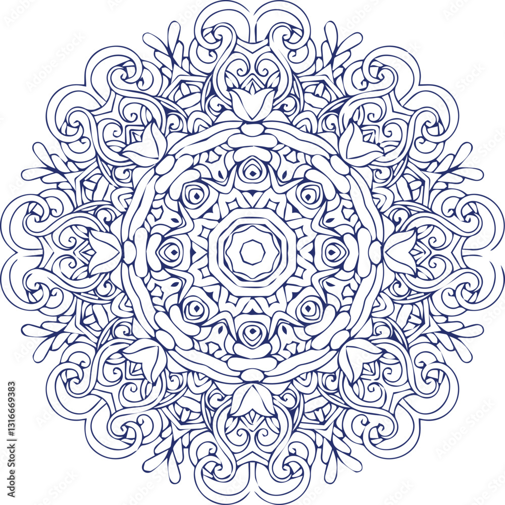 Beautiful flower art and mandala vector design