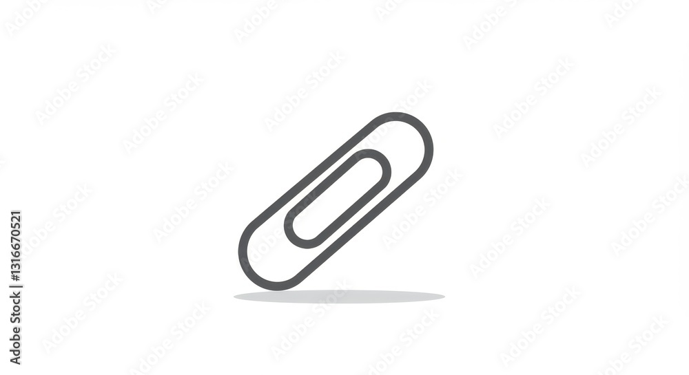 Illustrated Paperclip with Shadow Illustrated Paperclip with Shadow
