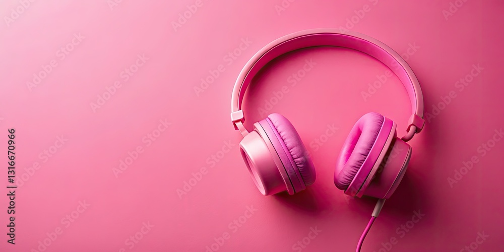 Minimalist pink: headphones perfectly complementing a matching backdrop. Minimalist pink: headphones perfectly complementing a matching backdrop.