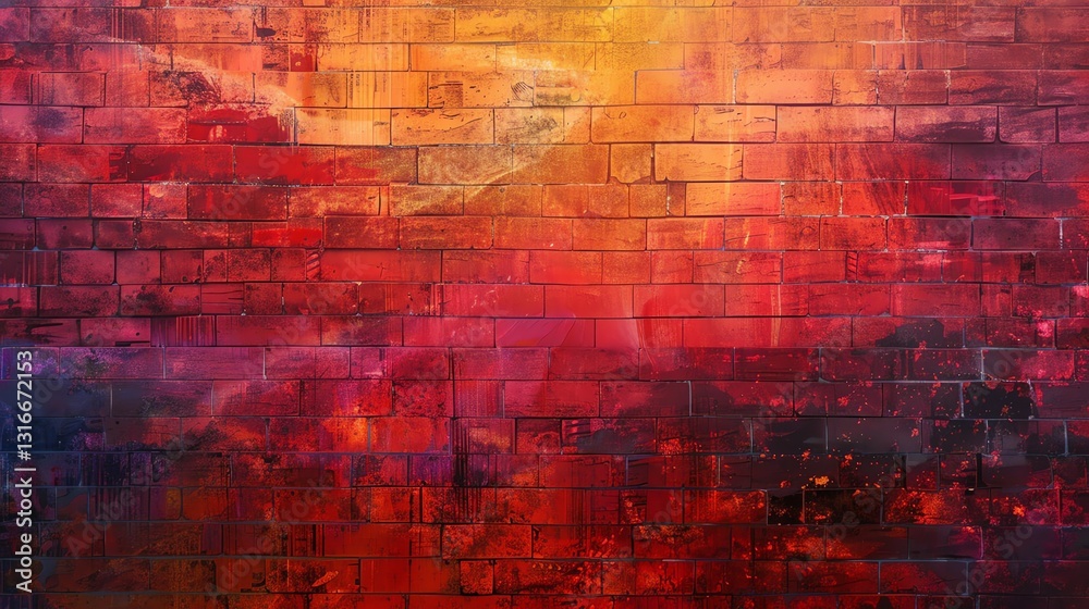 Obraz premium An abstract, colorful, brick wall.