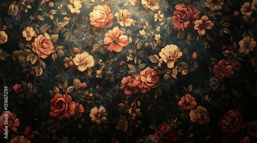 Classic wallpaper with ornate motifs high resolution hd image