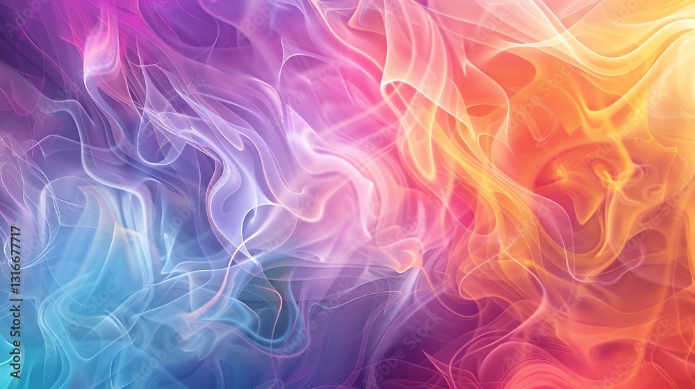 Obraz premium Abstract background with swirling colorful smoke-like textures.