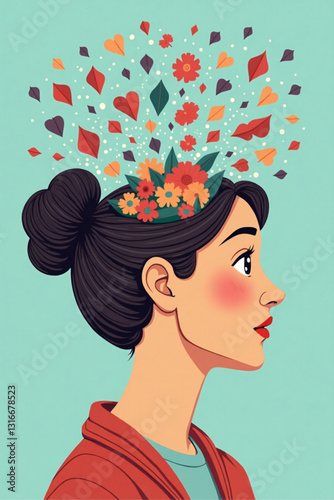 Mental Health Crisis Metaphor Shattered Mind Female Silhouette Disintegrating Mental Breakdown Conceptual Art Anxiety Depression Psychological Trauma Stress Awareness Hope Wellbeing and Recovery