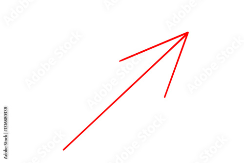 手描きの赤い細い矢印