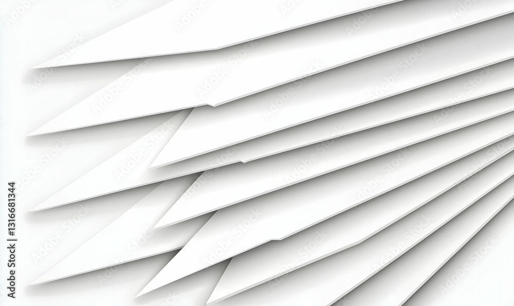 Obraz premium Layered White Paper Sheets with Sharp Edges, Minimalist Background
