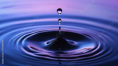 Droplet from a pipette on a smooth surface