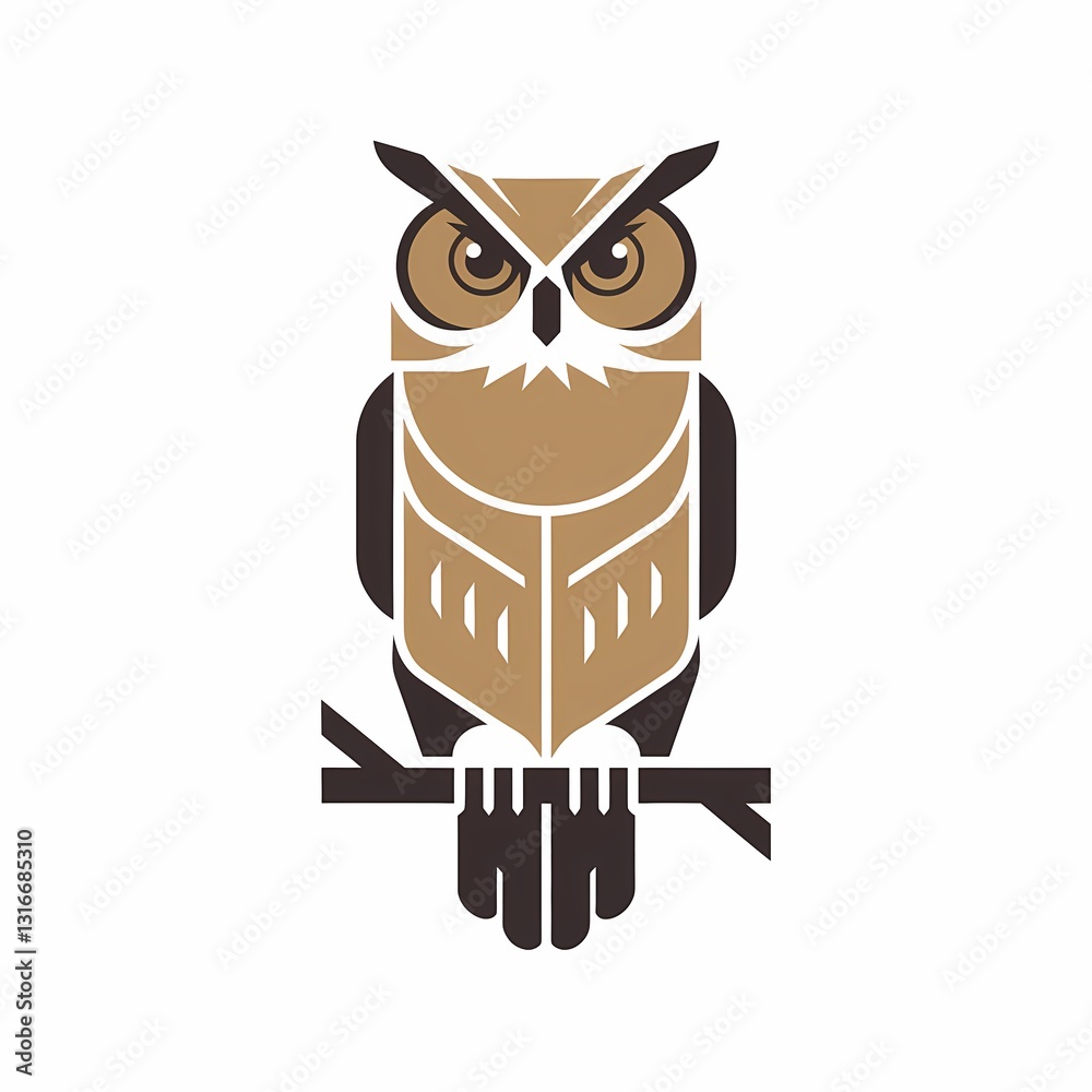 Fototapeta premium Majestic Eurasian Eagle-Owl Logo