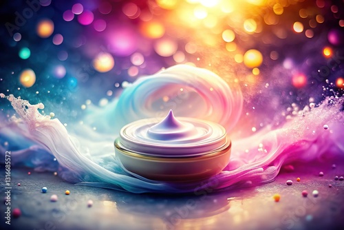 Mockup of a swirling mist bokeh photo, AI-created.