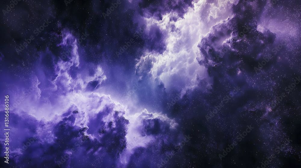 A stunning image of a purple nebula in space, with bright clouds of gas and dust illuminated against a backdrop of countless stars. A stunning image of a purple nebula in space, with bright clouds of gas and dust illuminated against a backdrop of countless stars.