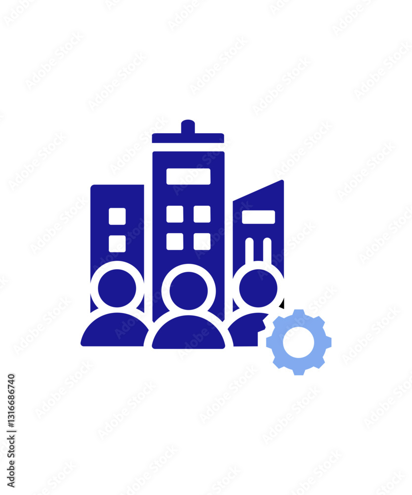 Naklejka premium Building repairing service icon with two tone