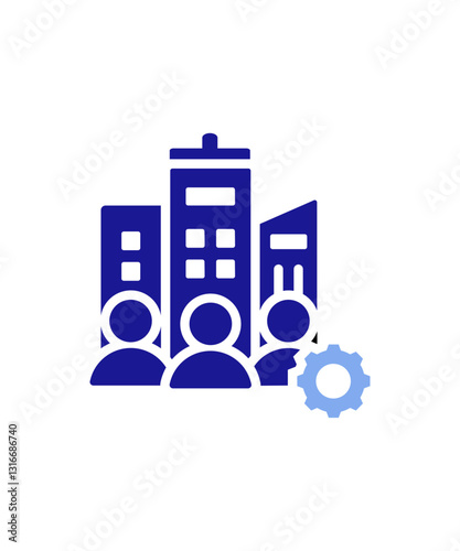 Building repairing service icon with two tone