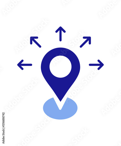 map pointer icon with two tone