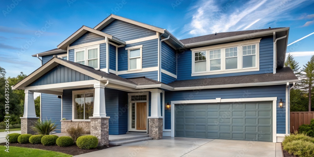House Exterior Blue Gray Two Story, modern home, blue gray house, modern home House Exterior Blue Gray Two Story, modern home, blue gray house, modern home