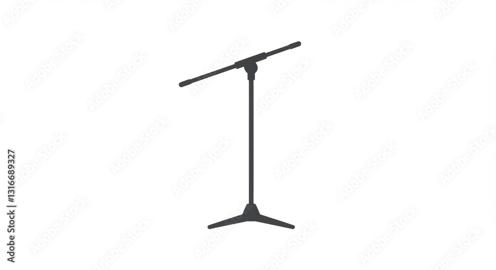 Modern Illustrated Microphone Stand Icon Modern Illustrated Microphone Stand Icon