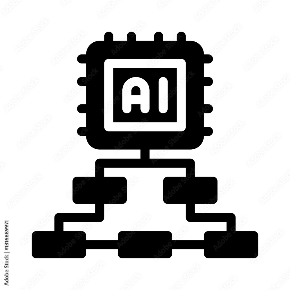 Fototapeta premium AI glyph icon