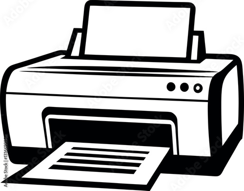 Printer vector silhouette line art 