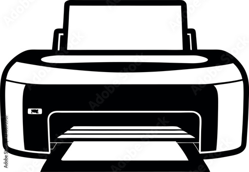 Printer vector silhouette line art 