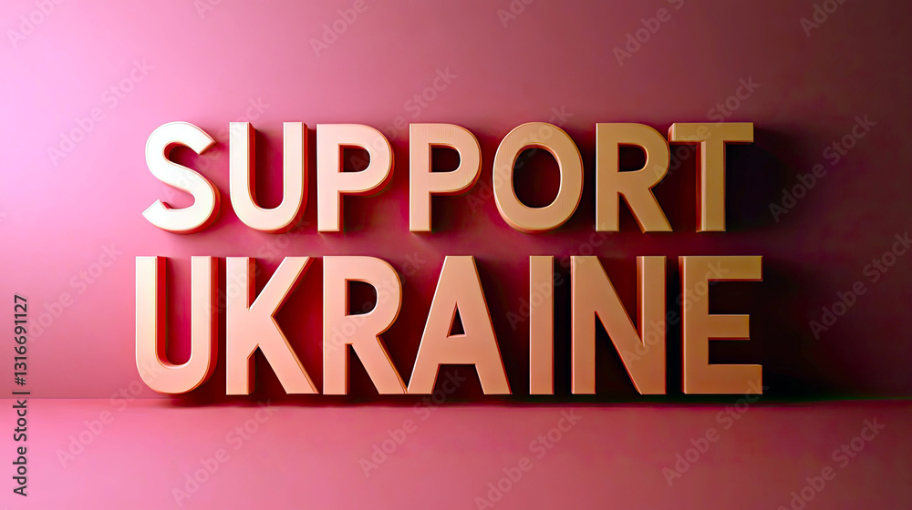 Obraz premium Bold Declaration in Modern Typography Conveys Solidarity With Ukraine in Minimalist Style